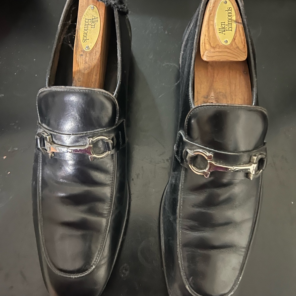 Salvatore Ferragamo Black Leather Loafers